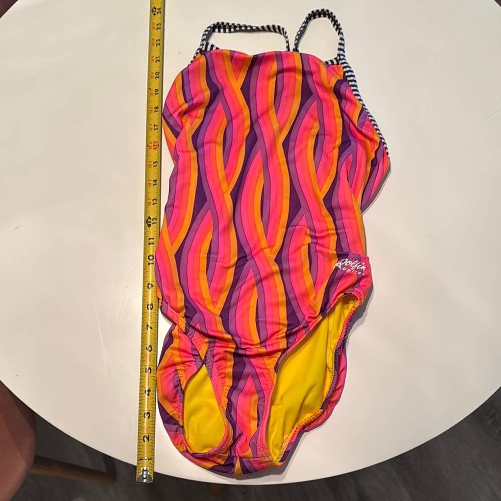 Dolfin Women's One Piece Swimsuit - Pink and Yellow